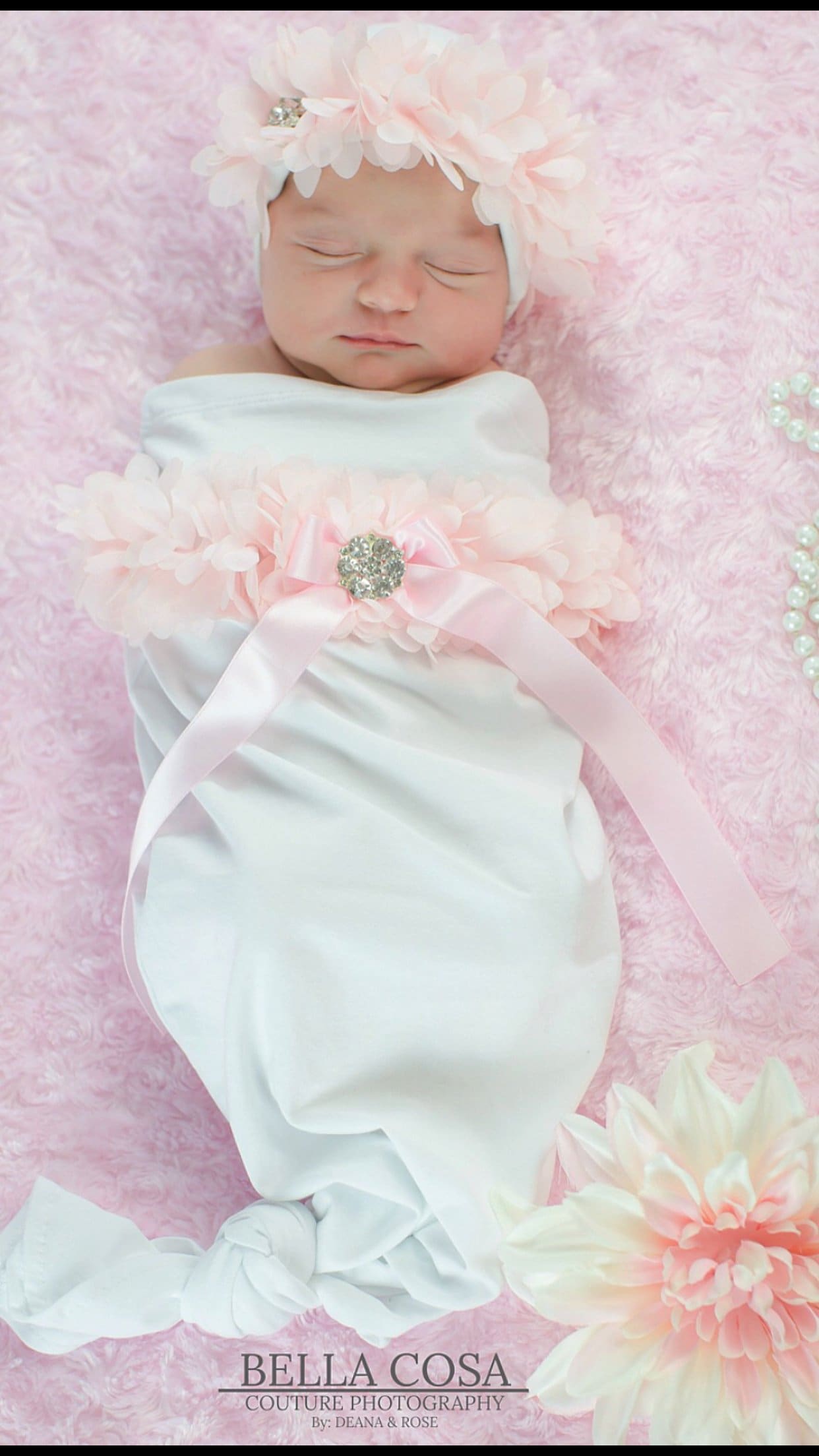 Neugeborenen Baby Mädchen Geschenk Frühchen Weiß Sack Säuglingsausstattung Baumwolle Mit Chiffon Auf Der Brust Und Passenden Hut von MyLolliflopsLLC