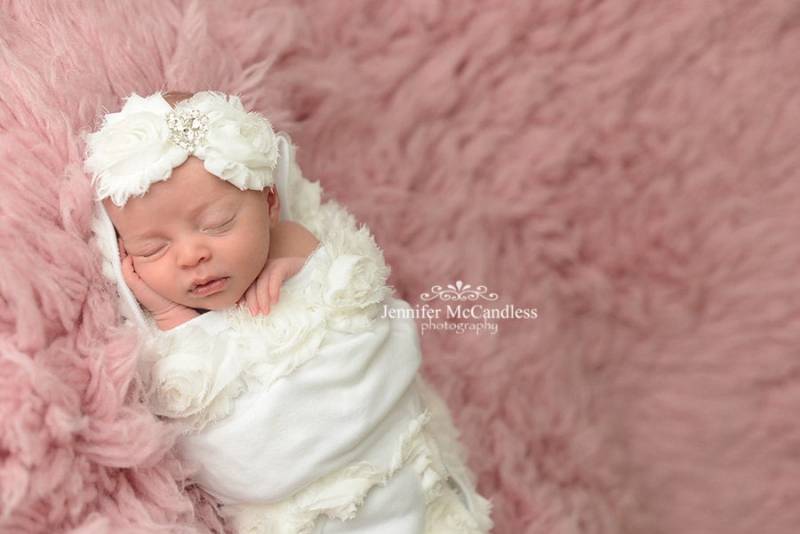 Shabby Chiffon Säugling Kleinkind Stirnband Mit Strass Herz von MyLolliflopsLLC