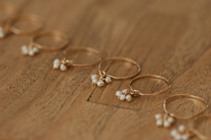 Brautjungfer Ring, Geschenk, Hochzeit, Kleiner Goldring, Dünner 14K Roségold Filled Versprechensring, Perlenring von MyLoveJuly