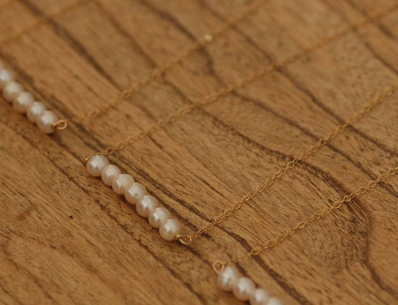 Perle Brautjungfern Halskette Brautparty Schmuck Reihe Perlenkette Geschenke Strang Zubehör von MyLoveJuly