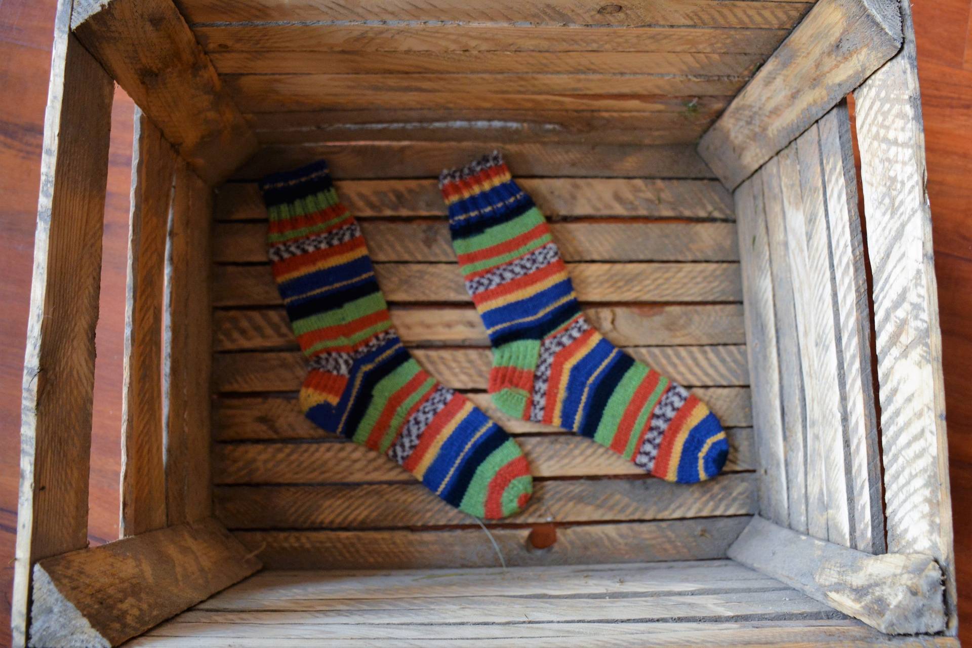 Handgestrickte Wollsocken Gestreifte Winter Unisex Socken Handgestrickte Wollsocken Gestreifte Winter Unisex Socken von MyLoveKnit