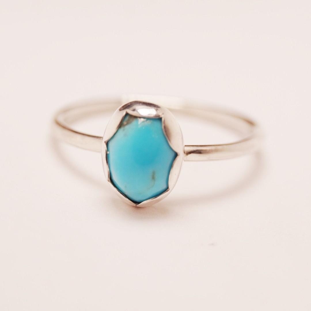 Schlafen Blau Arizona Türkis 925 Sterling Silber Stacker Ring Größe 9 Handgemacht in Australien Schlafen Blau Arizona Türkis 925 Sterling Silber Stacker Ring Größe 9 Handgemacht in Australien von MyLunaJewel