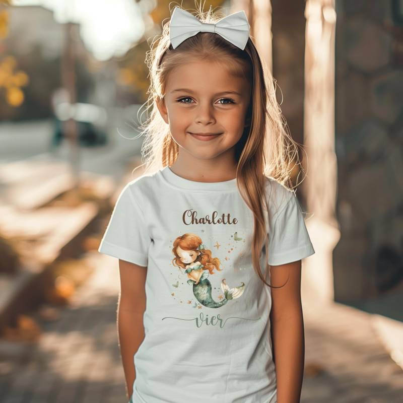 Geburtstag Shirt 4 Meerjungfrau Mädchen Geschenk Tshirt T von MyMaisieFabrik
