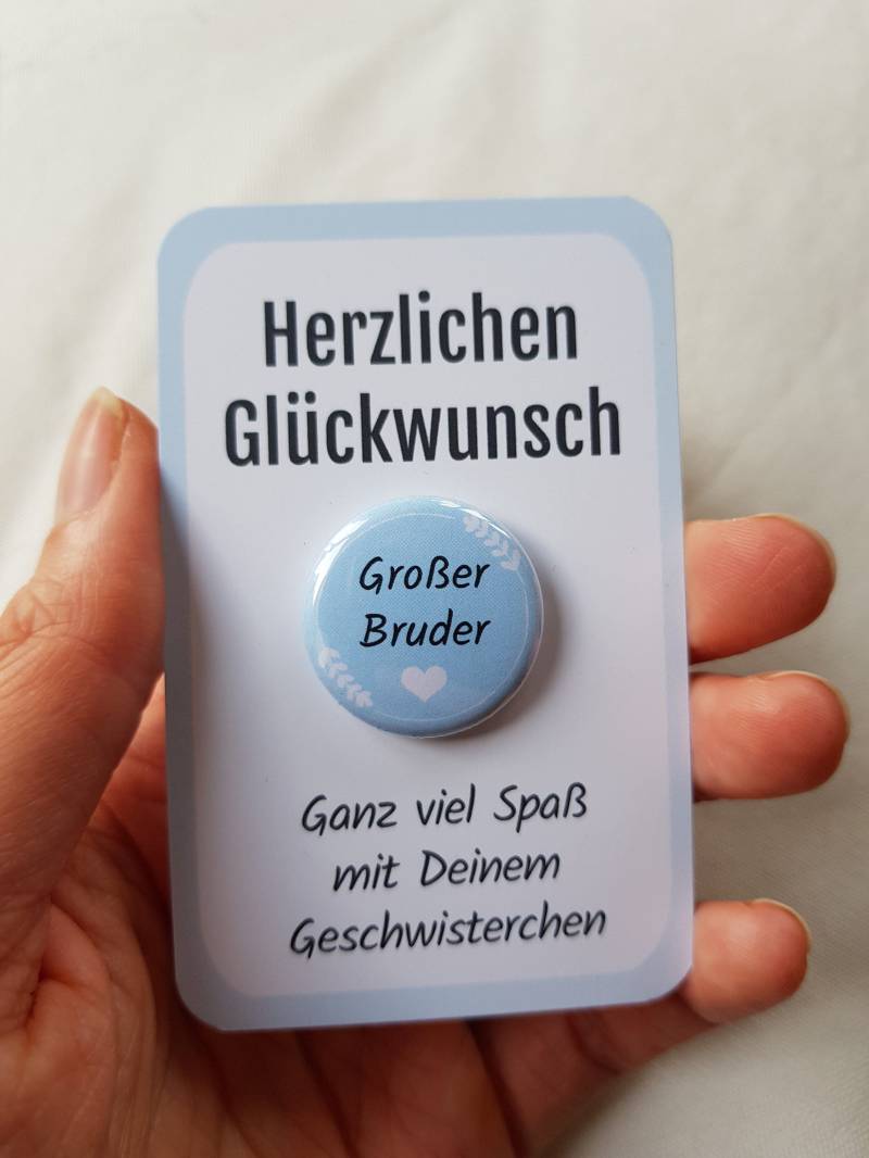 Geschenk Großer Bruder Button Ältere Geschwister Geburt Zur Anstecker von MyMaisieFabrik