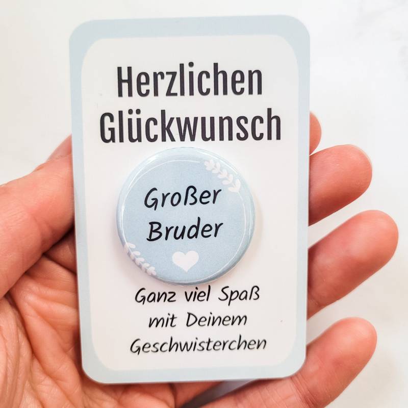 Großer Bruder Button Anstecker Ohne Nadel Geschenk Ältere Geschwister Geburt Regenbogen Idee von MyMaisieFabrik