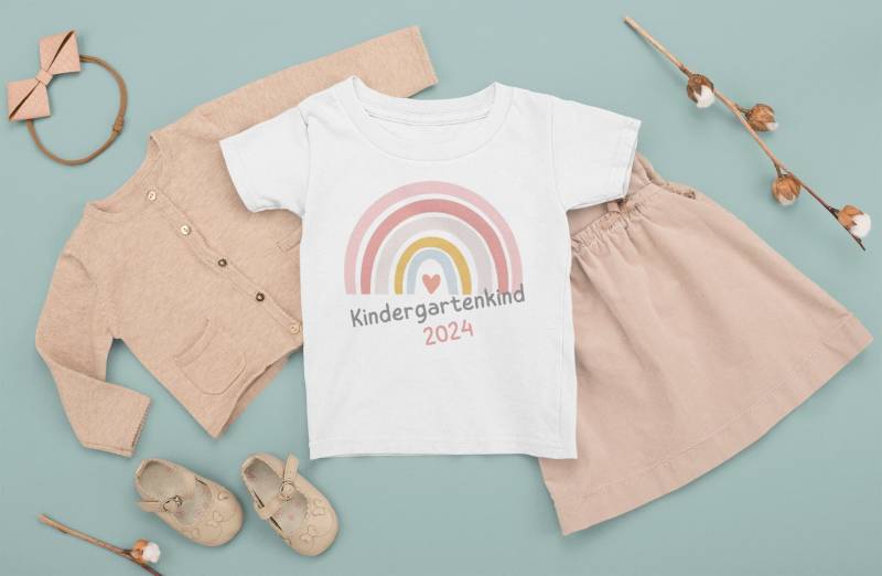 Kindergartenkind T Shirt 2025 Regenbogen Tshirt Kindergarten Start Kindergartenstart Geschenk Endlich Kitakind Idee von MyMaisieFabrik