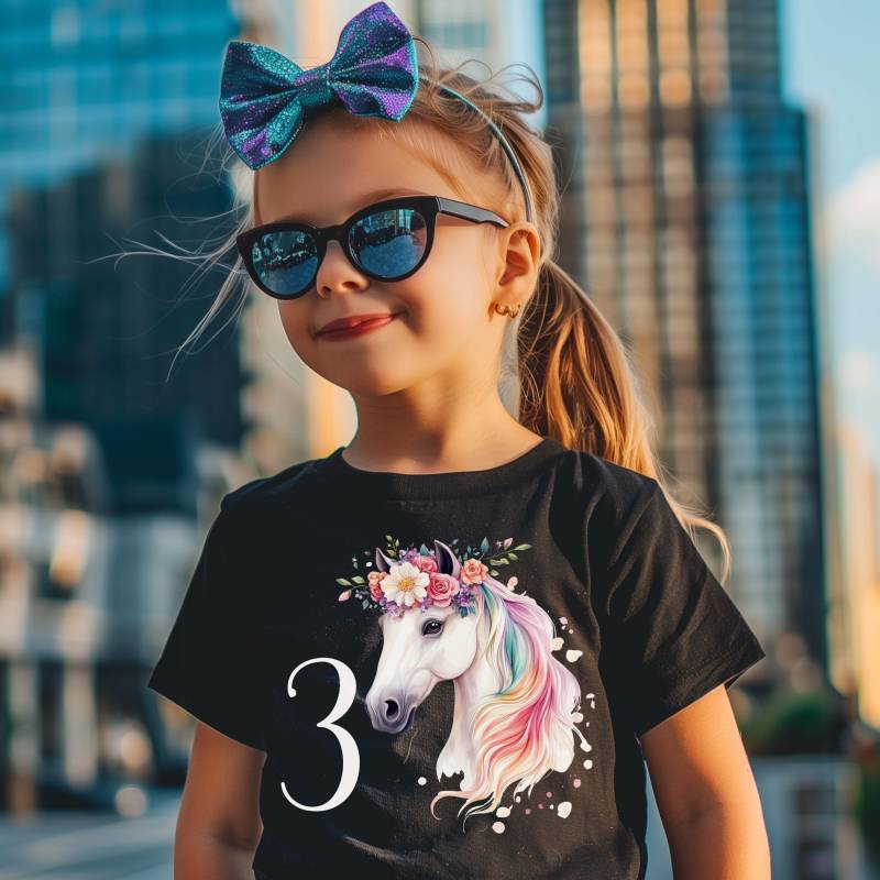 Tshirt Geburtstag Pferd Shirt 4 Mit Name Regenbogen Geburtstagsshirt Zahl 7 Mädchen Geschenk T Kindergeburtstag von MyMaisieFabrik