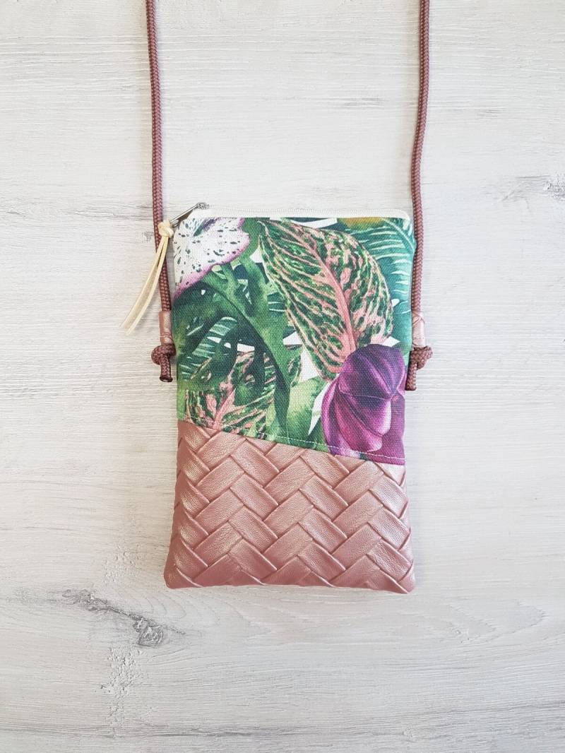 Handytasche/Zum Umhängen Crossbody Umhängetasche Canvas Kunstleder Vegan Exotic von MyMarelle