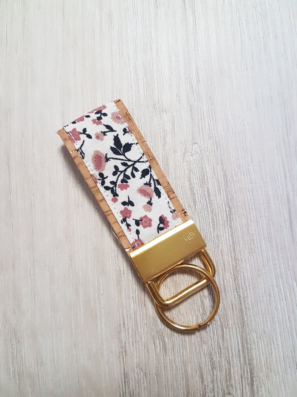 Schlüsselband, Schlüsselbändchen, Schlüsselanhänger, Kork, Baumwollstoff von MyMarelle