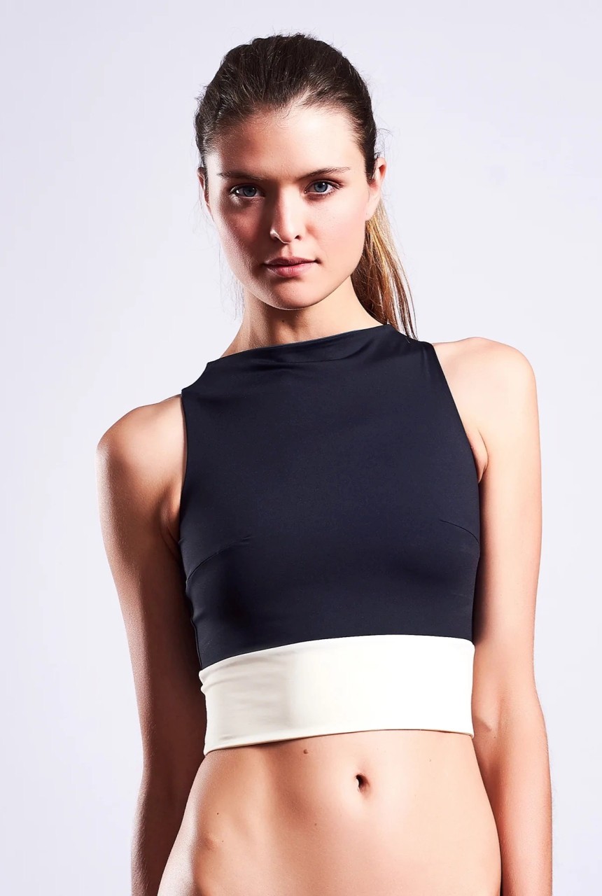 SURFTOP | MyMarini | vegane Bademode | black/grey/white L von MyMarini