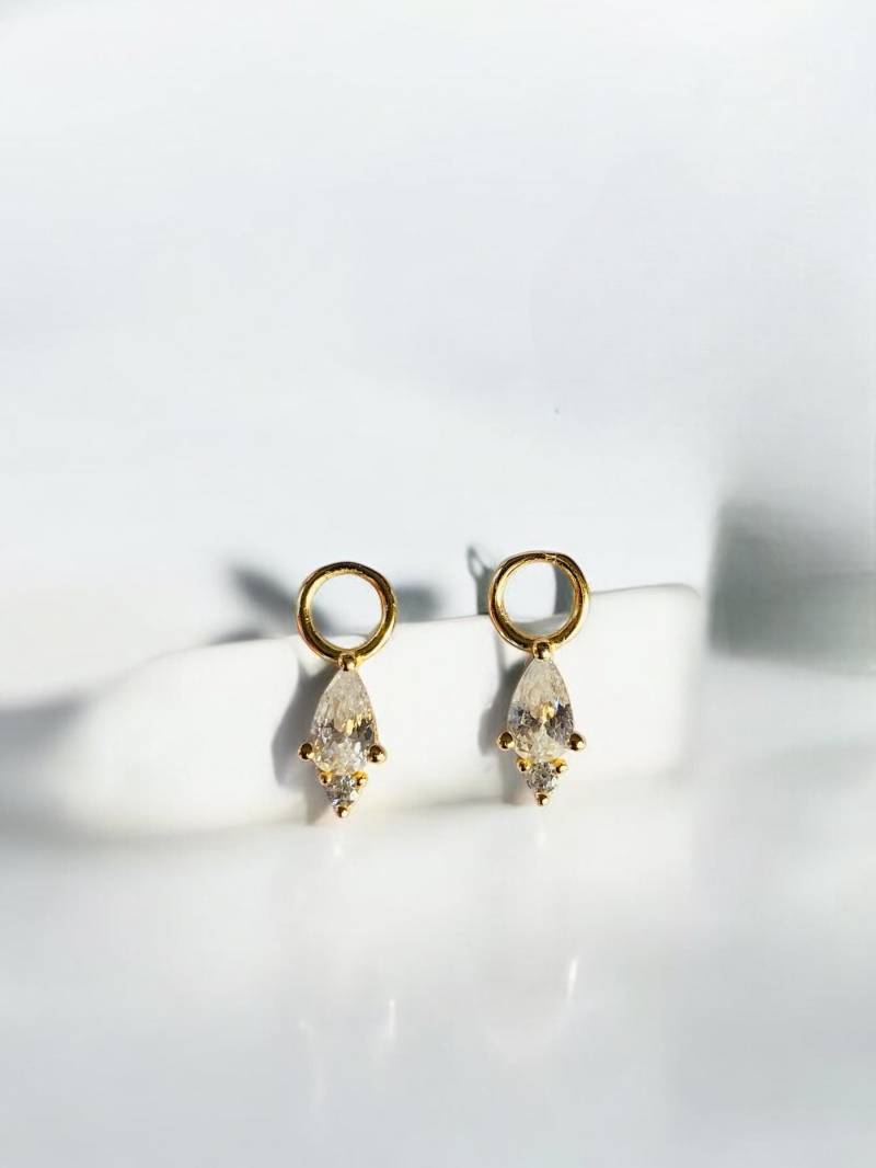 Anhänger Für Creolen Gold Kristall Tropfen Jeweils Ein Paar Mix & Match I Charms Ohrringe 18K Vergoldet von MyMelian