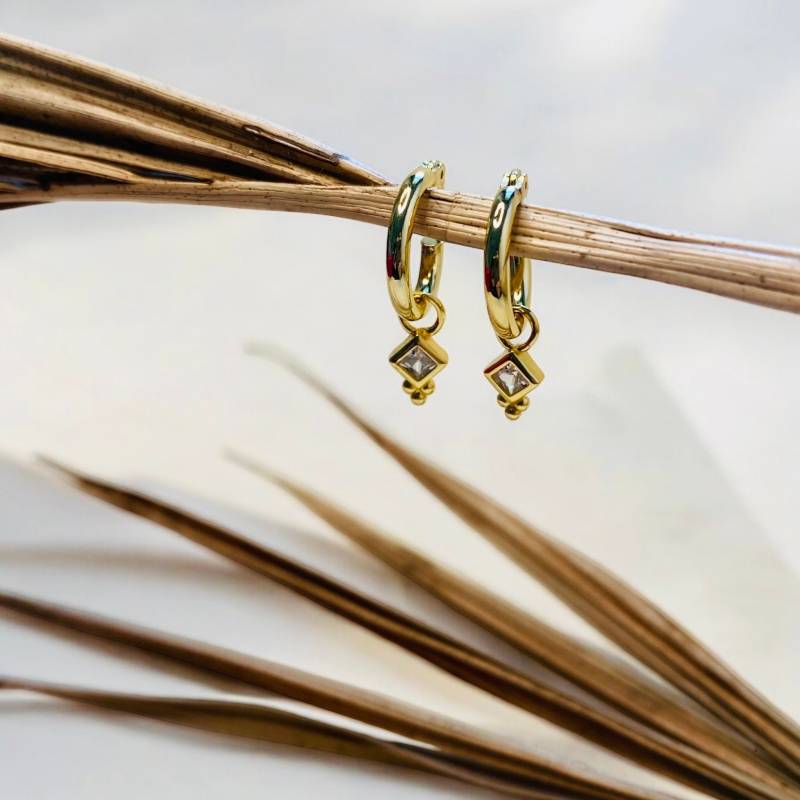 Creolen Mit Anhänger Gold Bundle I Ohrringe Charms Austauschbar Mix & Match 18K Vergoldet von MyMelian