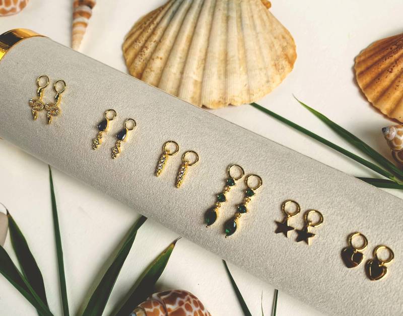 Goldene Anhänger Für Creolen Zum Wechseln Als Paar I Charms Ohrringe Gold Vergoldet 18K Mix & Match Einhänger von MyMelian