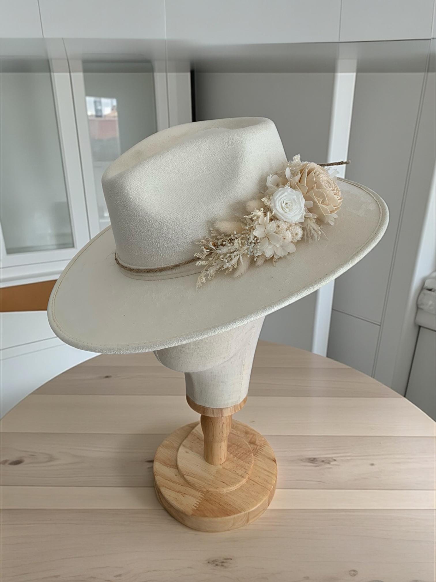 Getrocknete Blumen Fedora | Mit Breiter Krempe Hut Frauen Männer Für Flora von MyMexicanHome