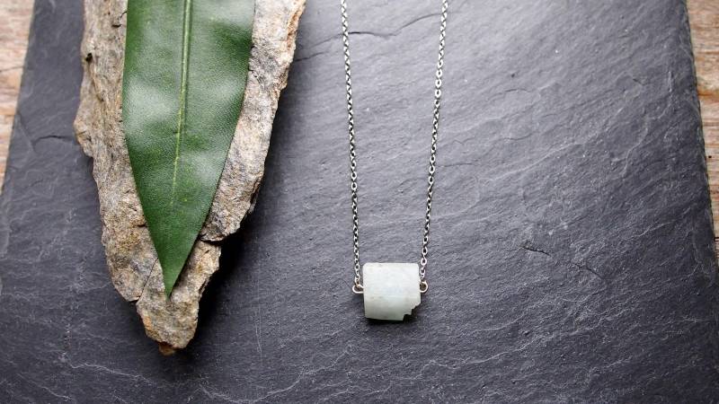 Aquamarin Nugget Minimal Kette Silber Aquamarin Nugget Minimal Kette Silber von MyMoebius