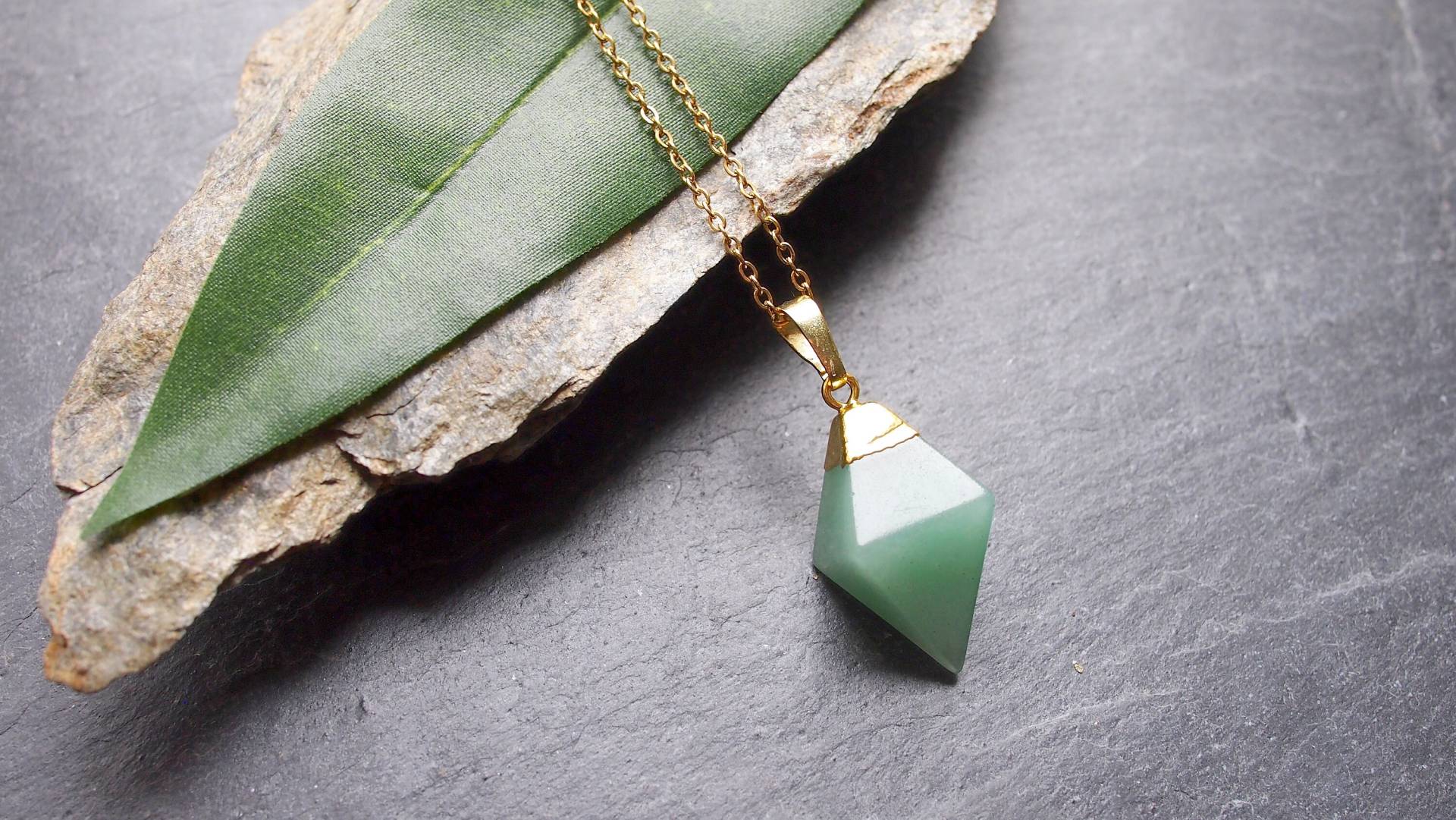 Aventurin Rhombus Kette Vergoldet von MyMoebius