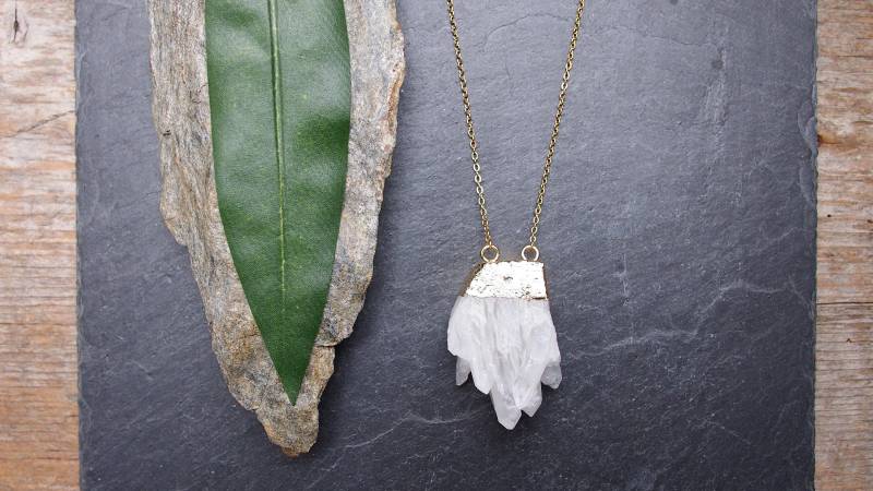 Bergkristall Quarz Spitzen Cluster Kette von MyMoebius