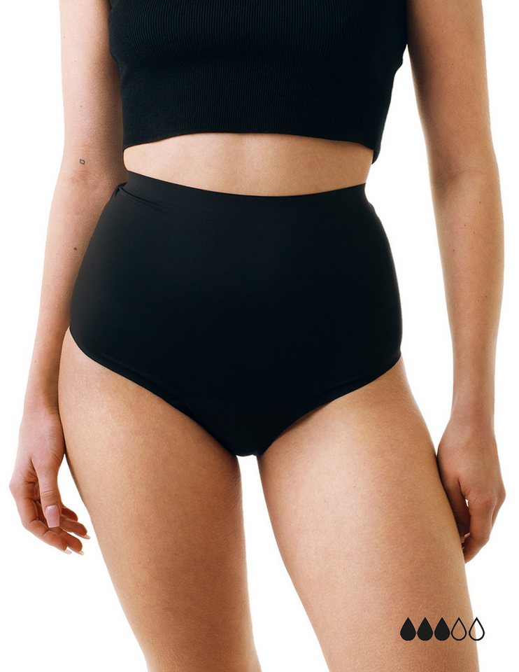 MyMonthlys Inkontinenzslip Periodenunterwäsche MARY High Waist 1er schwarz mittlere Blutung von MyMonthlys