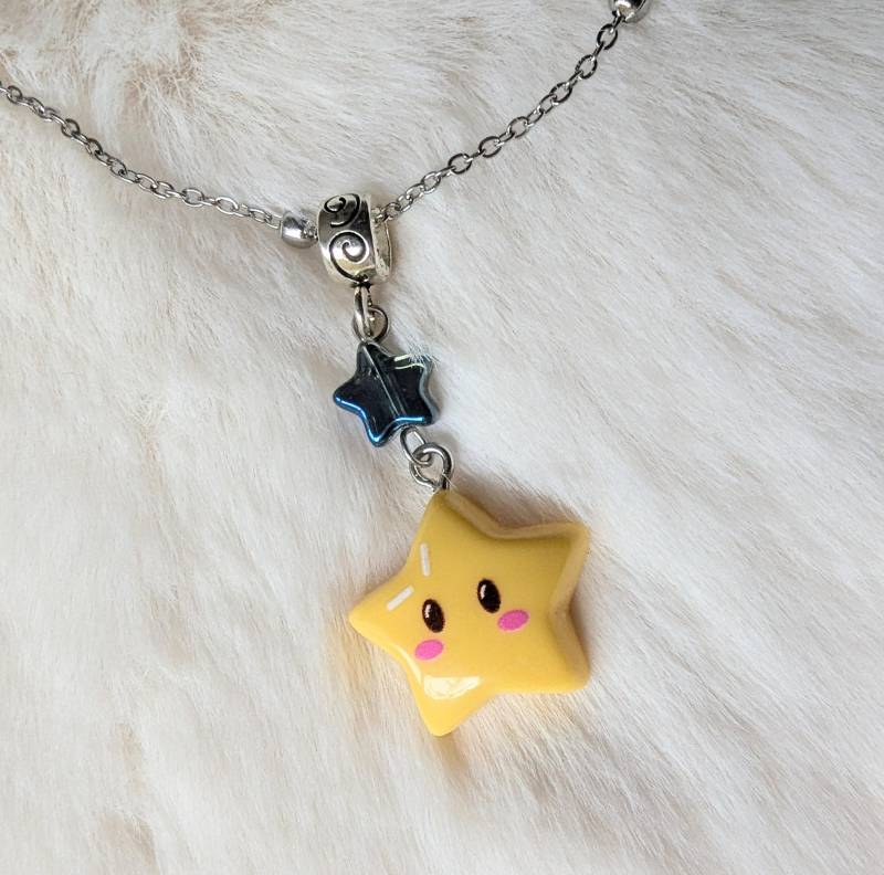 Halskette Mit Sternanhänger/Satellite Kette Kurze Filigrane Edelstahlkette Silber Geschenkidee Sternchenkette Xavier Liebe Love von MyMysticGarden