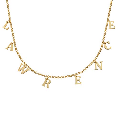 MyNameNecklace MYKA Personalisierte Choker-Kette mit Initialen aus Sterling Silber 925 / Vergoldet - Anpassbar Geschenk für Damen - Mutter - Freundin (750er Gold-Vermeil) von MyNameNecklace