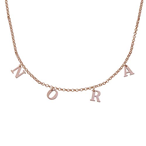 MyNameNecklace MYKA Personalisierte Choker-Kette mit Initialen aus Sterling Silber 925 / Vergoldet - Anpassbar Geschenk für Damen - Mutter - Freundin (750er Rosévergoldete 925er Sterling Silber) von MyNameNecklace