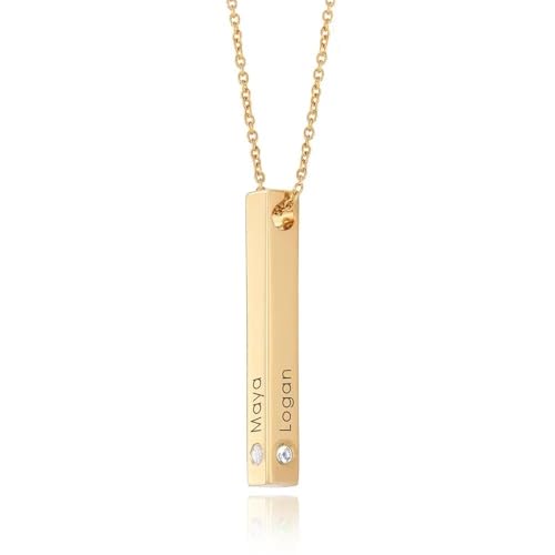 Gravierbare Totem-Namenskette in Silber oder Gold (750er Gold-Vermeil, ohne Stein) von MyNameNecklace
