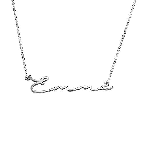 MyNameNecklace MYKA Personalisierte Namenskette im Signaturstil aus Sterling Silber 925 / Vergoldet - Anpassbar Geschenk für Damen - Mutter - Freundin (925er Sterling Silber) von MyNameNecklace