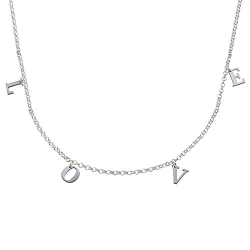 MyNameNecklace MYKA Personalisierte Choker-Kette mit Initialen aus Sterling Silber 925 / Vergoldet - Anpassbar Geschenk für Damen - Mutter - Freundin (925er Sterling Silber) von MyNameNecklace