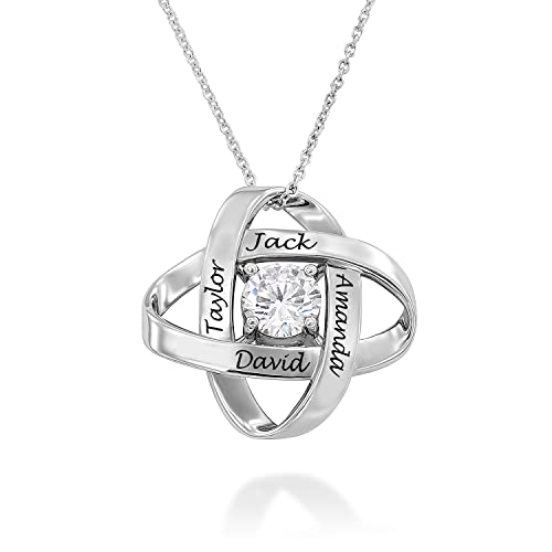 MyNameNecklace MYKA Personalisierte Eternal-Halskette mit Kubischen Zirkonia aus Sterling Silber 925 / Vergoldet - Schmuck Geschenk für Damen - Mutter - Freundin (925er Sterling Silber) von MyNameNecklace