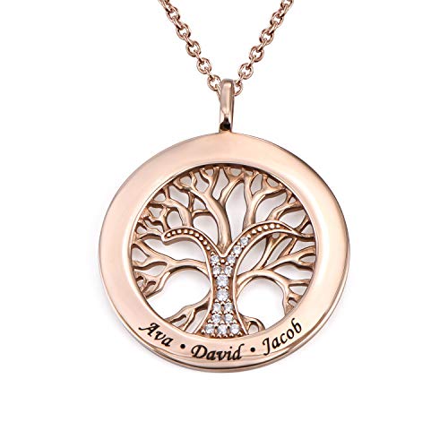 MYKA Personalisierte Halskette mit Kettengliedern und Namen aus Sterling Silber 925 / Vergoldet - Schmuck Geschenk für Damen - Mutter - Freundin (Rosévergoldetes 925er Sterling Silber) von MyNameNecklace