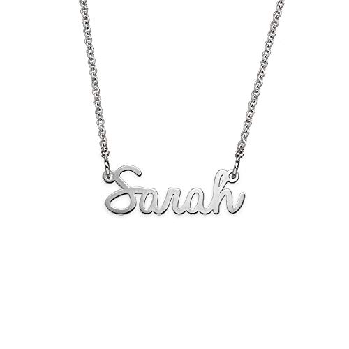 MYKA Personalisierte Winziger Namenskette in Schreibschrift aus Sterling Silber 925 / Vergoldet - Geschenk fŸr Damen - Mutter - Freundin (925er Sterling Silber) von MyNameNecklace