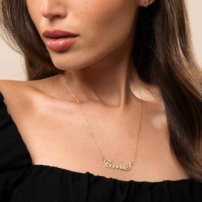 Mynamenecklace 14K Carrie Style Benutzerdefinierte Halskette Aus Massivem Gelb-Weißgold | Personalisierte Eigene Name Muttertagsgeschenke Für Ihre von MyNameNecklaceUS