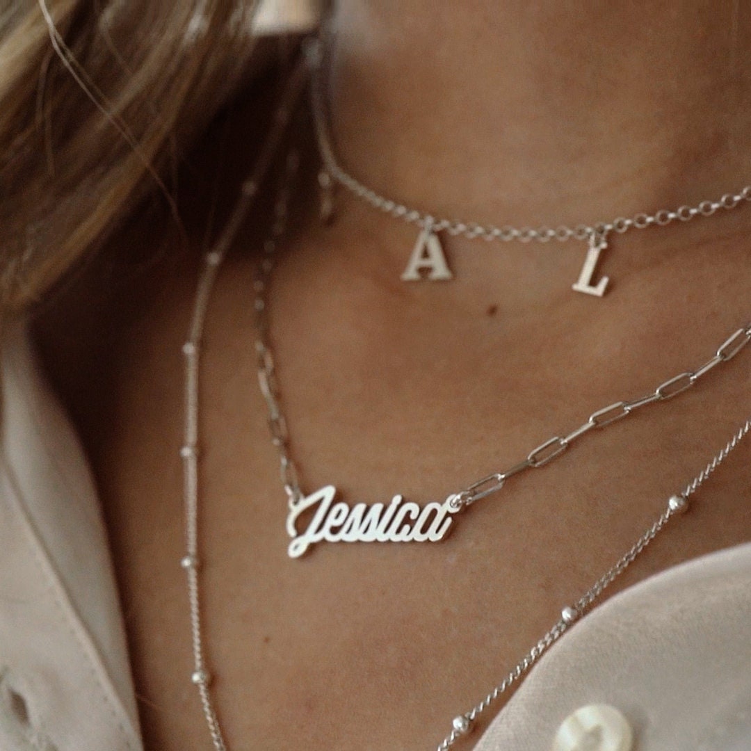 Mynamenecklace-Anpassbare Kettenglied-Namensschild-Halskette Gold Silber 925 Personalisierte Zierliche Muttertagsgeschenke Für Ihre Mutter von MyNameNecklaceUS