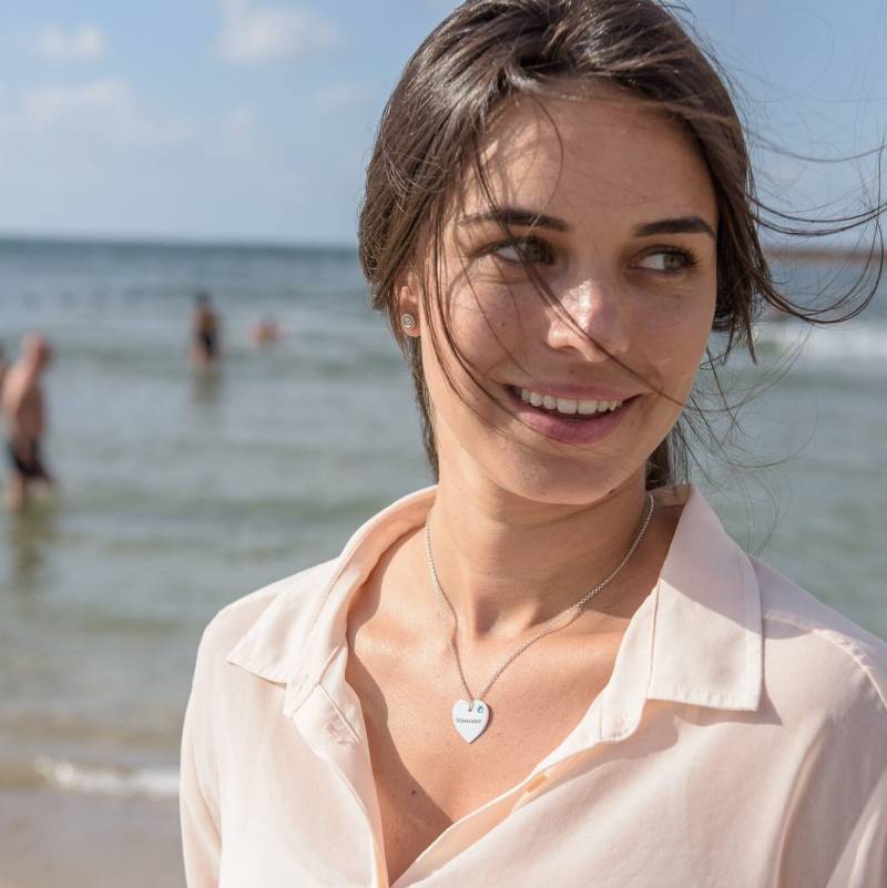 Mynamenecklace Geburtssteine Herz Namenskette | Gold Silber 925 Maßgeschneiderte Muttertagsgeschenke Für Ihre Frau Mutter von MyNameNecklaceUS