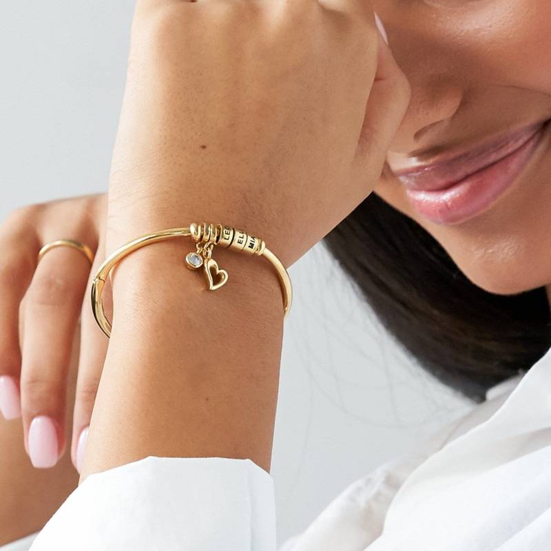 Mynamenecklace Nach Maß Diamant Offener Armreif Perlen Bettelarmband Mit | 18K Gold Silber Gravierter Name Muttertagsgeschenk Für Sie von MyNameNecklaceUS