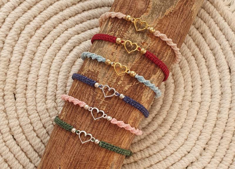 Makramee Armband Mit Herz von MyPamade
