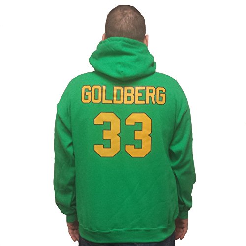 Kapuzenpullover im Stil von Greg Goldberg #33 aus den Mighty-Ducks-Filmen, Jersey, Kapuzen-Sweatshirt Gr. Small, grün von MyPartyShirt