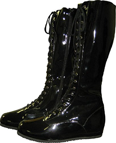 MyPartyShirt Black Adult Wrestling Boots-Adult Medium von MyPartyShirt