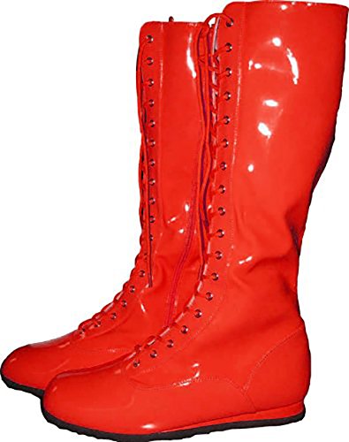 Wrestling-Stiefel für Erwachsene, Rot, WWE Hogan Kostüm, Hulk, Superheld, Boxen, Wrestling-Stiefel, Rot - rot - Größe: Medium von MyPartyShirt