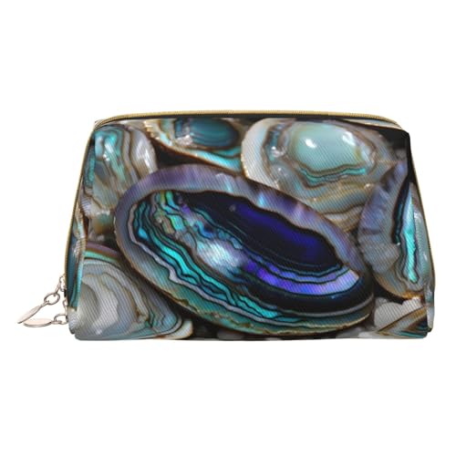 Afrikanische Textilien Patchwork Druck Kosmetische Taschen, Leder Make-up Tasche Klein Für Geldbörse, Kosmetische Beutel, Kulturbeutel Kupplung Für Frauen Reise, Abalone Nacre, One size von MyPiky