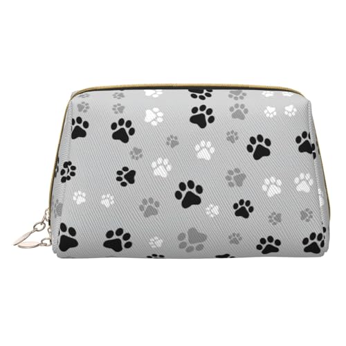 Afrikanische nationale Muster Druck Kosmetiktaschen, Leder Make-up Tasche klein für Brieftasche, Kosmetiktasche, Kulturbeutel Kupplung für Frauen Reisen, Tierpfotenabdrücke, One size von MyPiky