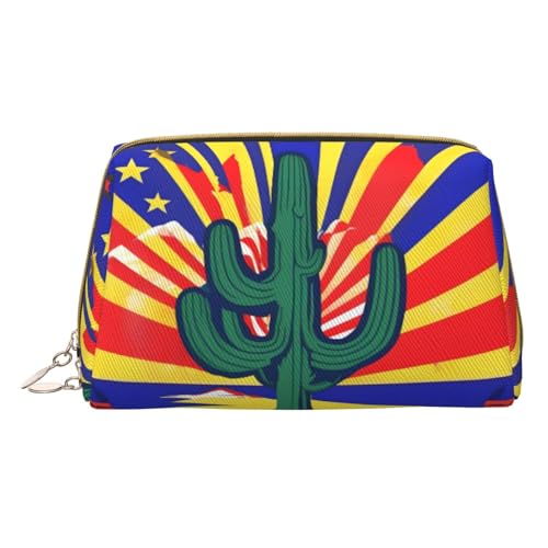Armee Digital Camouflage Druck Kosmetische Taschen, Leder Make-up Tasche Klein Für Geldbörse, Kosmetiktasche, Kulturbeutel Kupplung Für Frauen Reise, Flagge von Arizona, One size von MyPiky