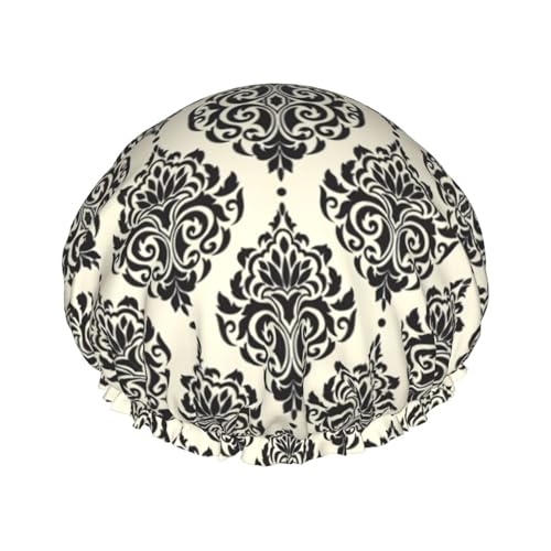 Asiatische Elefanten Druck Duschhaube, Elastischer und Wiederverwendbarer Badehaarhut für langes Haar, große wasserdichte Duschhaube, für Frauen, Männer, Kinder von MyPiky