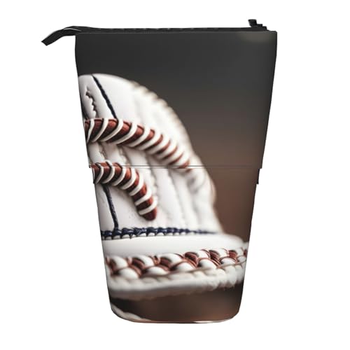 Baseball Spitze Nahaufnahme Druck Stehen Etui Teleskop Bleistift Tasche Pop Up Bleistift Beutel Stift Beutel Make-up Kosmetik Tasche von MyPiky