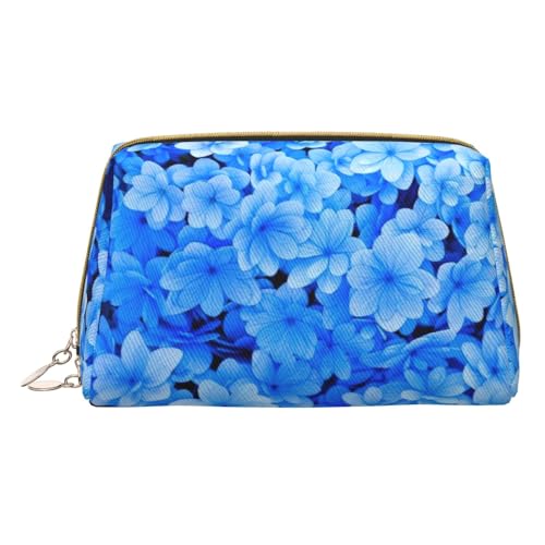Blüte Blumendruck Kosmetiktaschen, Leder Make-up Tasche Klein Für Geldbörse, Kosmetiktasche, Kulturbeutel Kupplung Für Frauen Reisen, Blaue Blumen, One Size, Blaue Blumen, One size von MyPiky