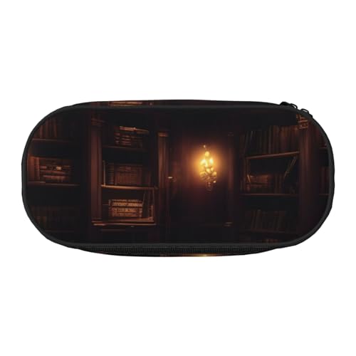 Bücherzimmer Mysterious Library Print Federmäppchen Geräumiges Stifteetui Reißverschluss Hohe Kapazität Make-up Werkzeuge Bürobedarf, Schwarz, One Size, Niedlich Bücherzimmer Mysterious Library Print Federmäppchen Geräumiges Stifteetui Reißverschluss Hohe Kapazität Make-up Werkzeuge Bürobedarf, Schwarz, One Size, Niedlich von MyPiky