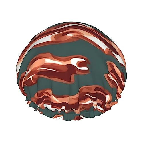 Duschhaube mit Speckmuster, elastisch und wiederverwendbar, für langes Haar, große wasserdichte Duschhaube, für Damen, Herren, Kinder von MyPiky