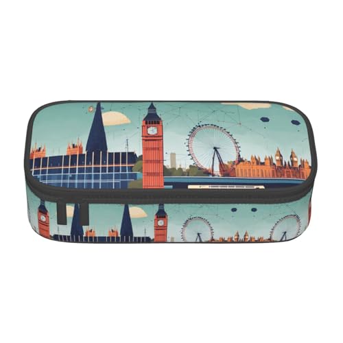 Federmäppchen mit Aufdruck "I Love London", modisch, funktional, praktisch für den täglichen Gebrauch, Aufbewahrung von Make-up, Toilettenartikeln von MyPiky
