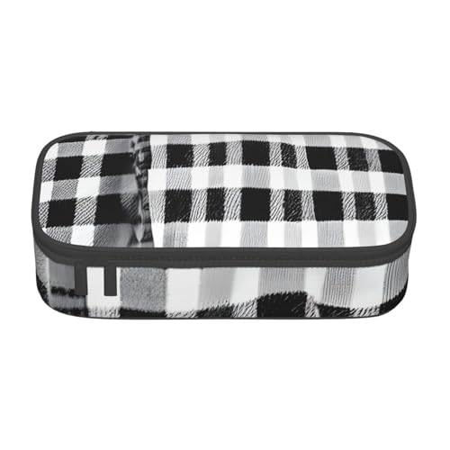 Federmäppchen mit schwarz-weißem Karomuster, modisch, funktional, praktische Aufbewahrung für den täglichen Gebrauch, Make-up, Toilettenartikel Federmäppchen mit schwarz-weißem Karomuster, modisch, funktional, praktische Aufbewahrung für den täglichen Gebrauch, Make-up, Toilettenartikel von MyPiky