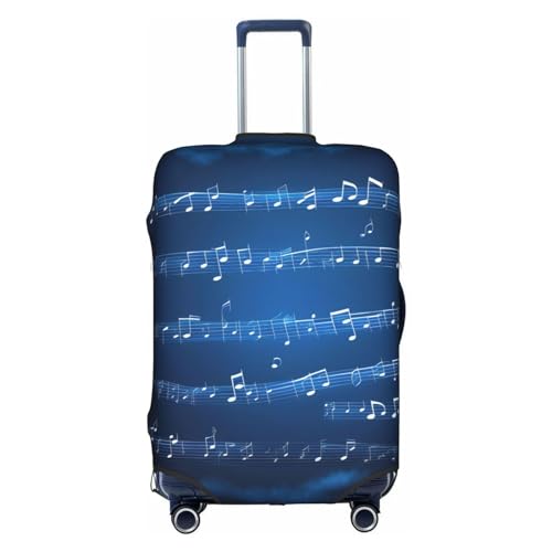 Gepäckhülle mit Musiknoten-Aufdruck, Koffer-Schutz, Reisekoffer-Abdeckung für Kinder und Erwachsene, passend für 45,7 - 81,3 cm, Blau, Weiß, Large Gepäckhülle mit Musiknoten-Aufdruck, Koffer-Schutz, Reisekoffer-Abdeckung für Kinder und Erwachsene, passend für 45,7 - 81,3 cm, Blau, Weiß, Large von MyPiky